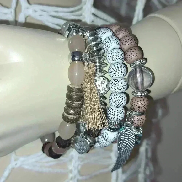 Bracelet 4 pcs set volcano stone - Picture 3 of 3